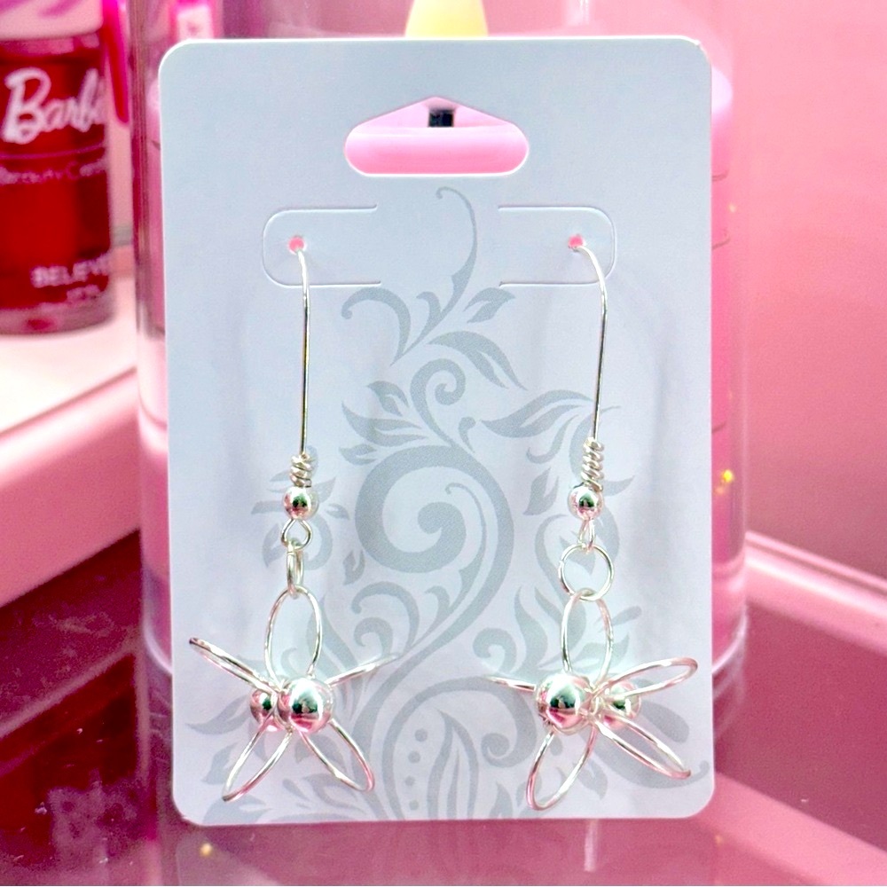 Handmade Earrings Handcrafted With Love Silver Dangle Design